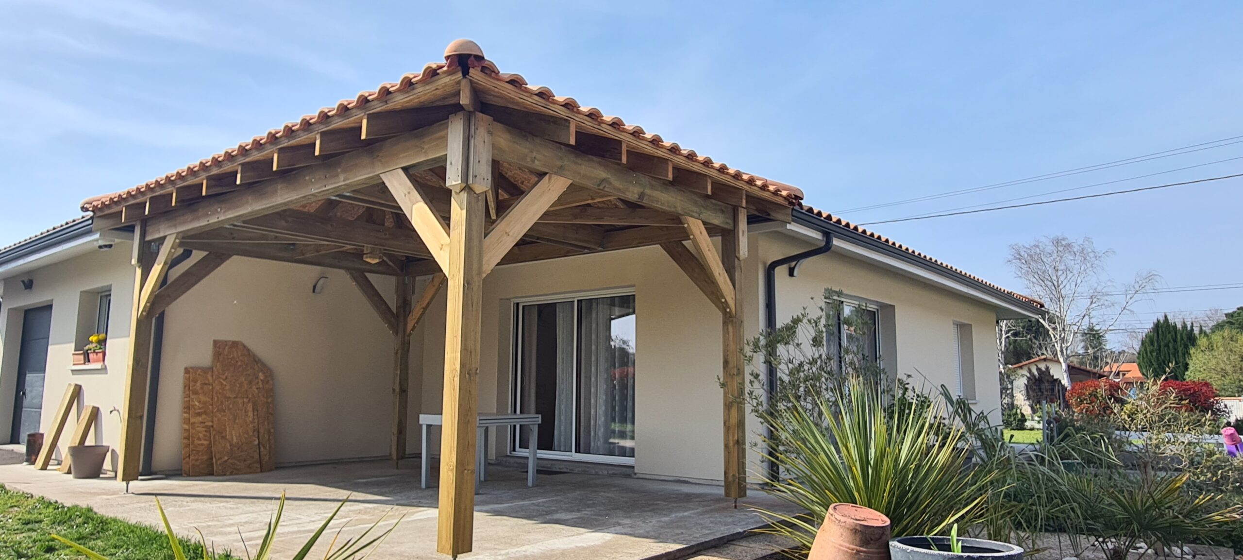 carbet bois kiosque jardin atlas terrasses à Sanguinet